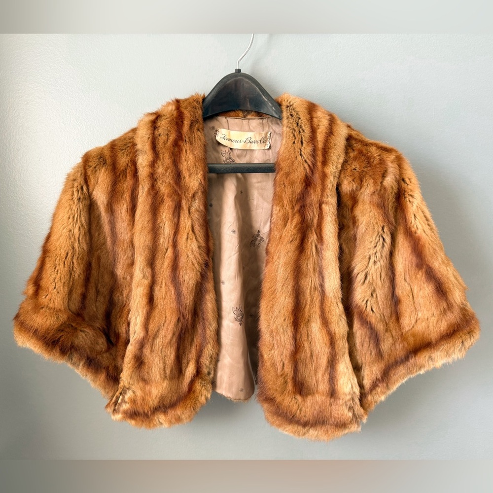 Vintage Famous Barr Co Mink Stole Shawl